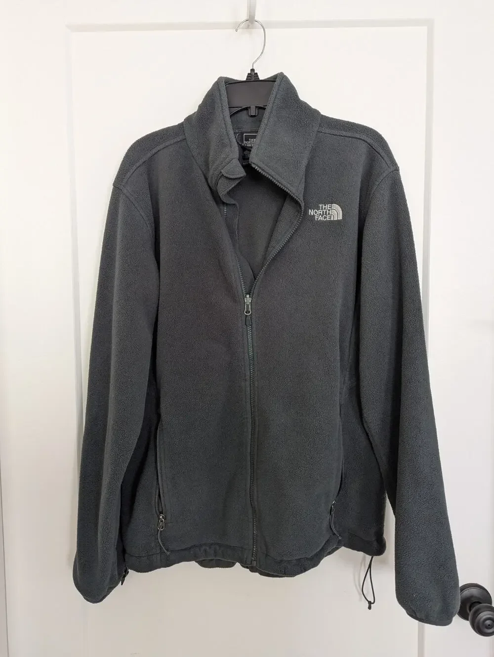 The North Face Men's Large Gray Fleece Zip Jacket Polartec Classic Casual